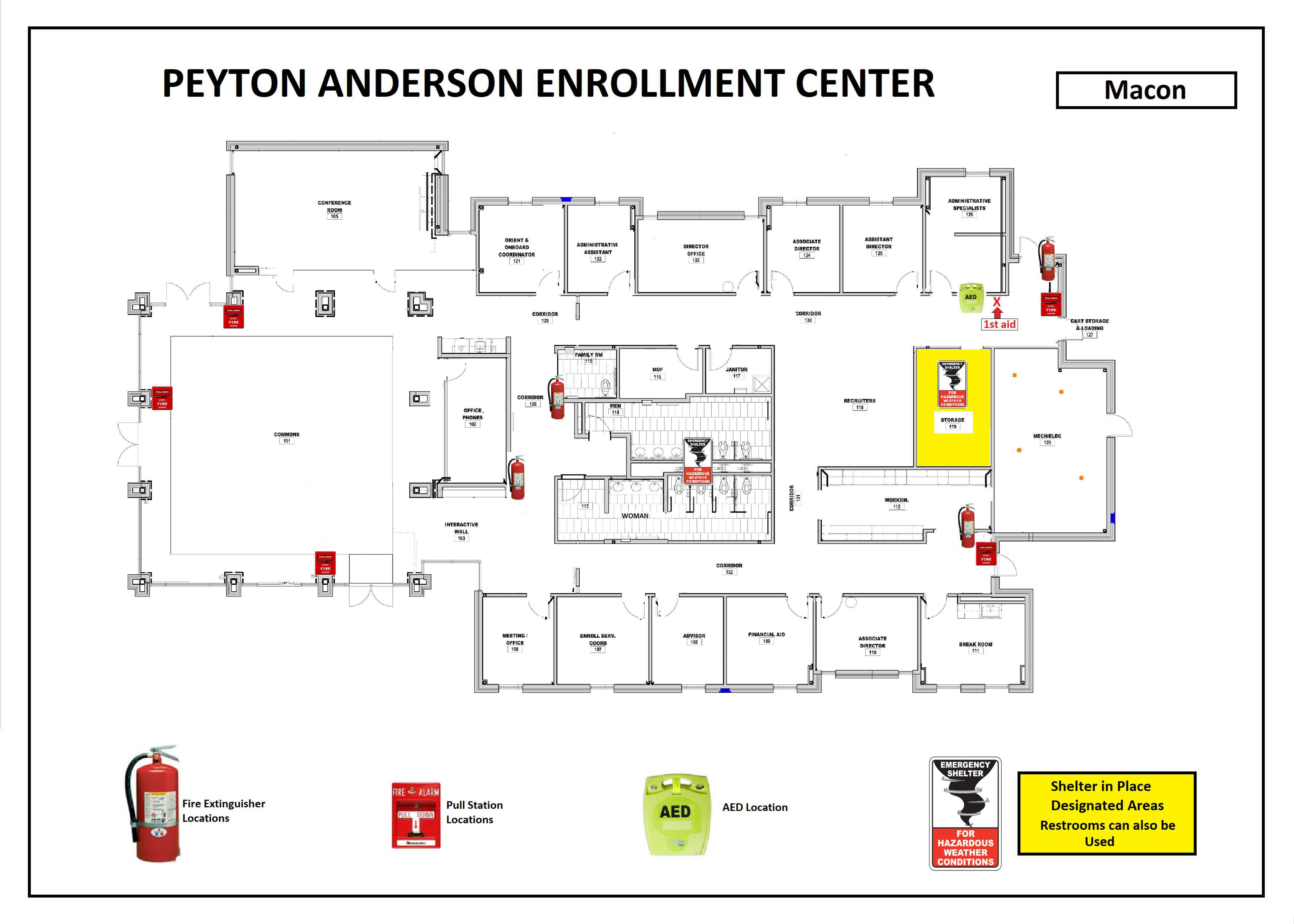 Peyton Anderson Enrollment Center Safety Diagram